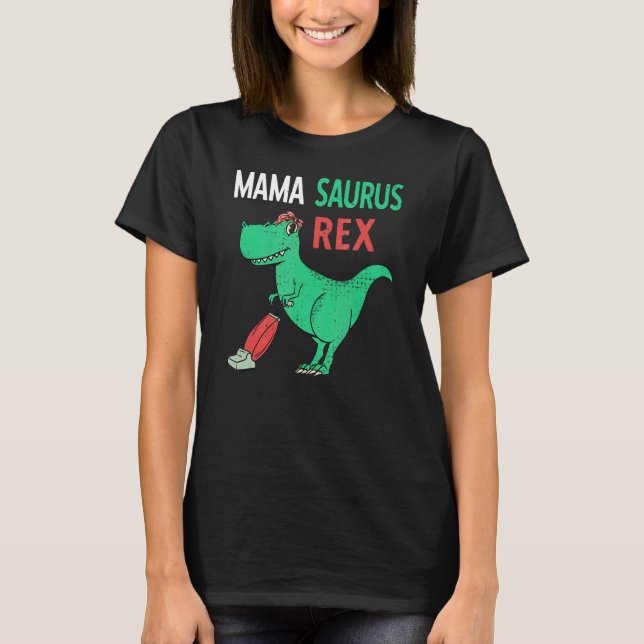 Camiseta Mama Saurus Rex Dinosaur Mamasaurus Mãe Mãe Mãe Da (Frente)