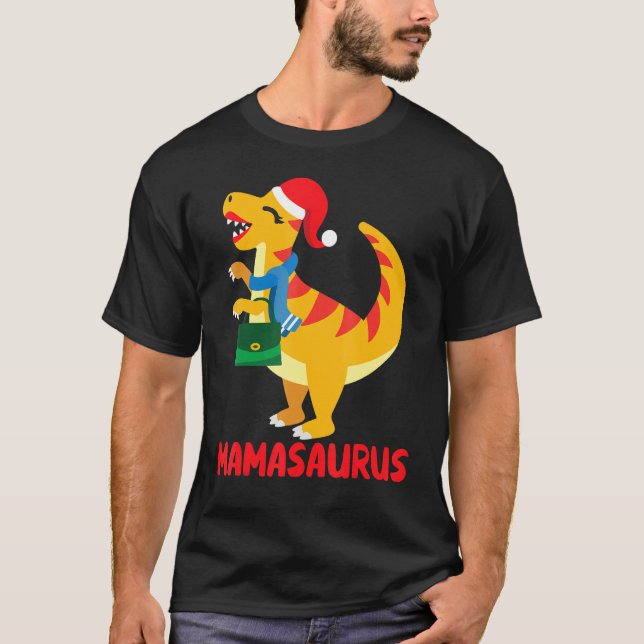 Camiseta Mama Saurus Rex Matching Family Pajama Pj Christma (Frente)