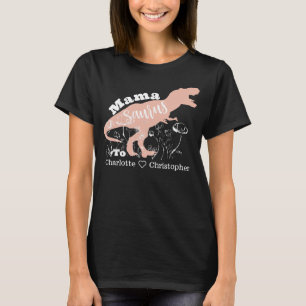 Camiseta Mama Saurus - Silhouette T-Rex Rosa