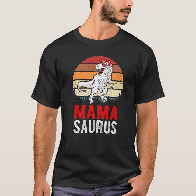 Camiseta Mama Saurus  Vintage Dinosaurs Dinosaurs (Frente)