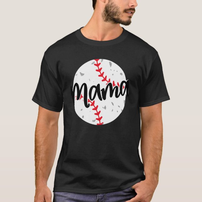 Camiseta Mama Softball Mãe Jogo Softball Dia Vibes Mães (Frente)
