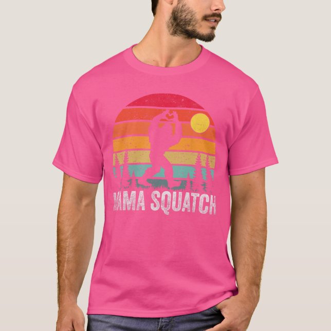 Camiseta Mama Squatch Mãe Sasquatch Fantasia Combinando Fam (Frente)