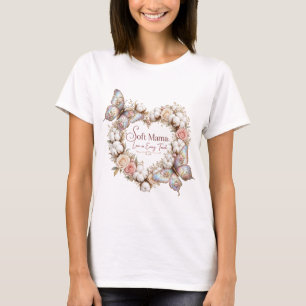 Camiseta Mama Suave Amor em Todo Toque Grinalda de Algodão