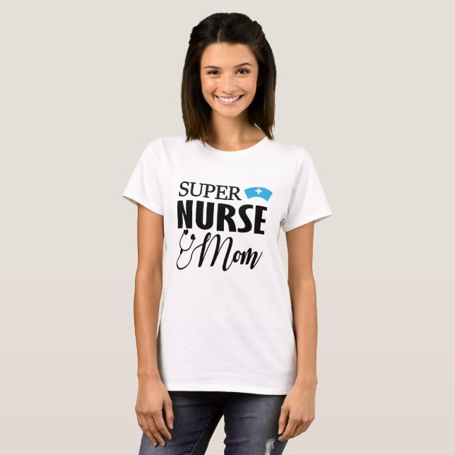 CAMISETA MAMÃ SUPER DA ENFERMEIRA! (Frente Completa)