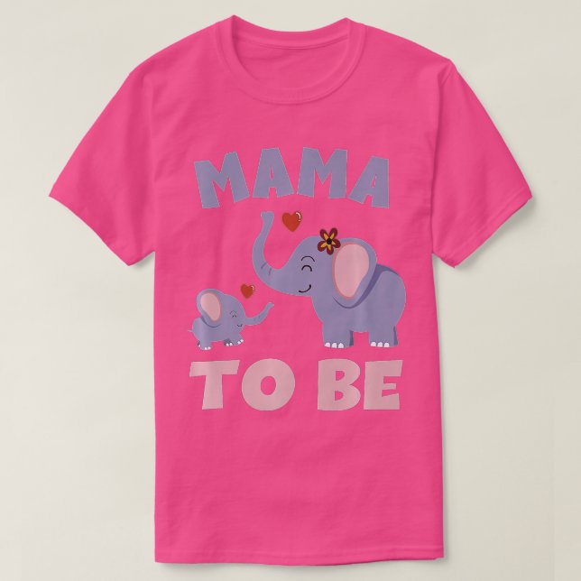 Camiseta Mama To Be Mama Elephant Newborn Baby Elephant Pre (Frente do Design)