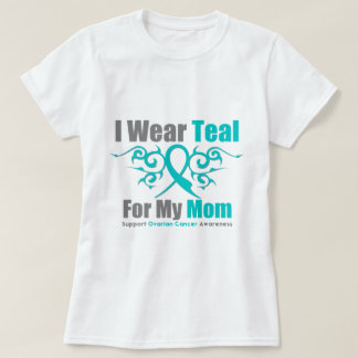 Camiseta Mamã tribal da fita da cerceta do câncer de ovário