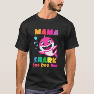Camiseta Mama Tubarão Presente Bonito Correspondência Famil