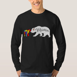 Camiseta Mama Ursa Autismo Consciência Mamãe Avó Mulheres P