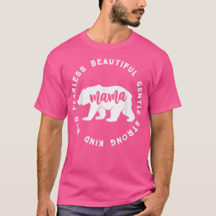 Camiseta Mama Ursa Bonita Gentil Forte Caramelo Selvagem