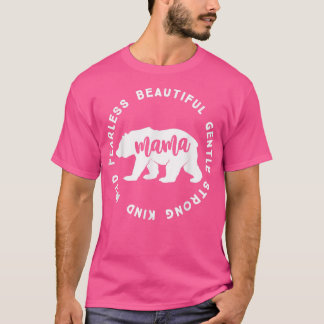 Camiseta Mama Ursa Bonita Gentil Forte Caramelo Selvagem