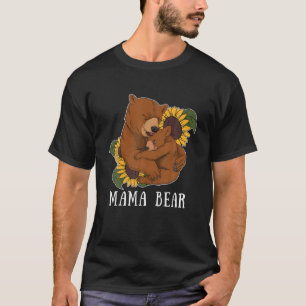 Camiseta Mama Ursa Dia de as mães Animal Bonito Flor Amare
