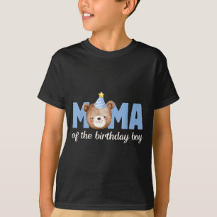 Camiseta Mama ursinho de pelúcia 1º aniversário festa menin