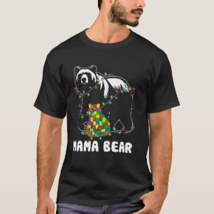 Camiseta Mama Urso Autismo Mama Avó Conscientização do Auti