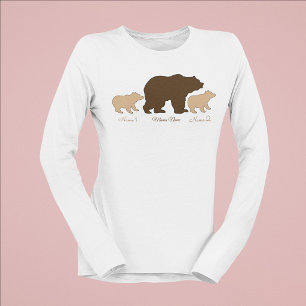 Camiseta Mama Urso Personalizada Com 2 Nomes de Filhos Pres