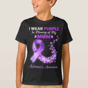 Camiseta Mama usa roxo em memória da doença de Alzheimer da