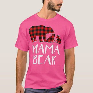Camiseta Mama Xadrez Vermelha Ursa Dois Cubos Correspondend