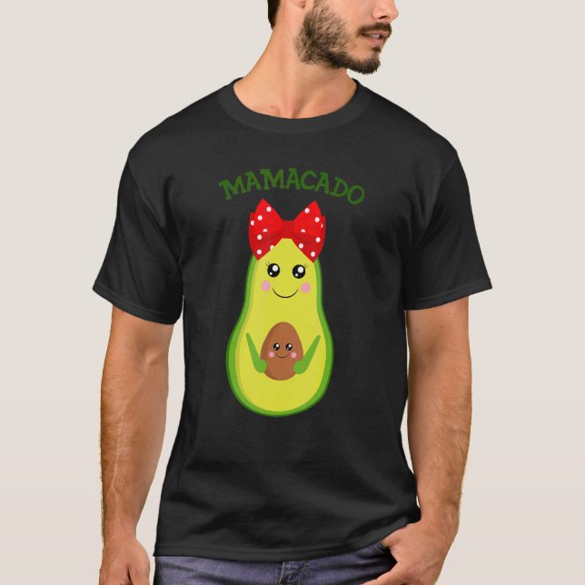 Camiseta Mamacado Avocado Grávida Mãe Gravidez Avo (Frente)