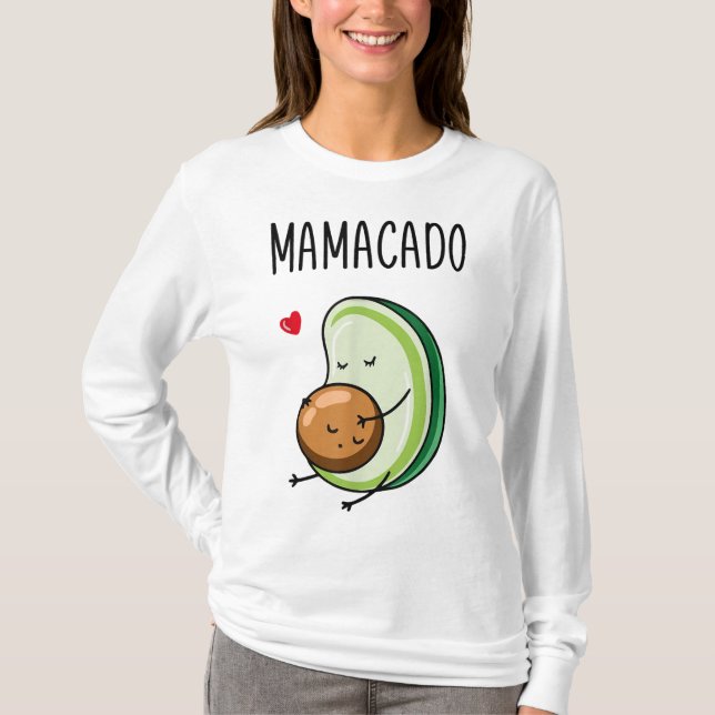 Camiseta Mamacado Avocado Gravidez Mamãe Gravidez (Frente)