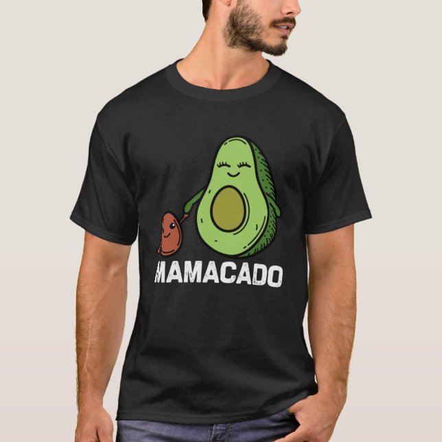 Camiseta Mamacado Avocado Mãe Vida Gravidez Anúncio (Frente)