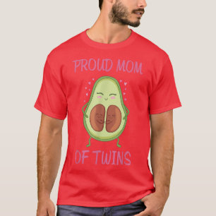 Camiseta Mamacado Avocado Orgulha Mãe De Gêmeos Dia de as m