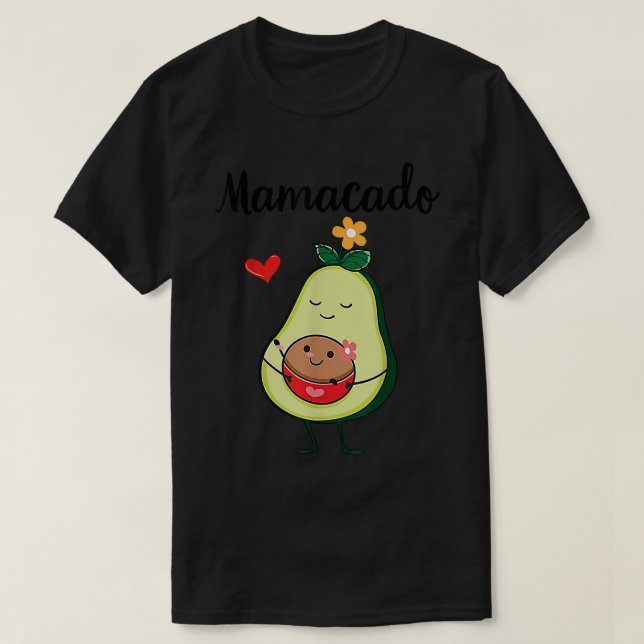 Camiseta Mamacado Cute Avocado Pregnant Mom Pregnancy Annou (Frente do Design)