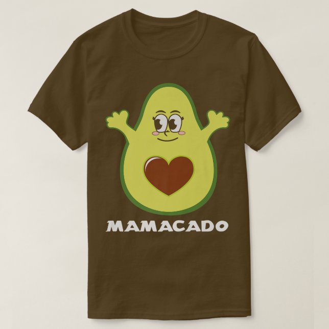 Camiseta Mamacado Engraçado Avocado Mamãe Mãe Mãe Fogo Matc (Frente do Design)