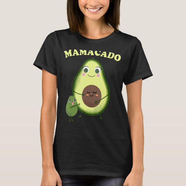 Camiseta Mamacado Múltiplas Crianças Mulheres Mamãe Avocado (Frente)