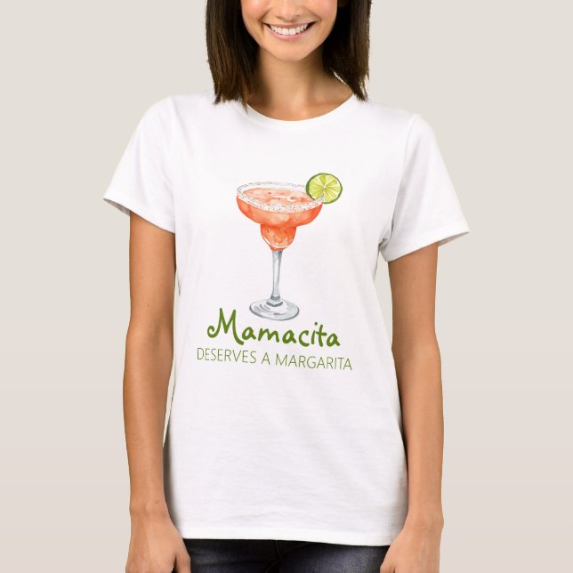 Camiseta Mamacita Merece Margarita Strawberry Marg (Frente)