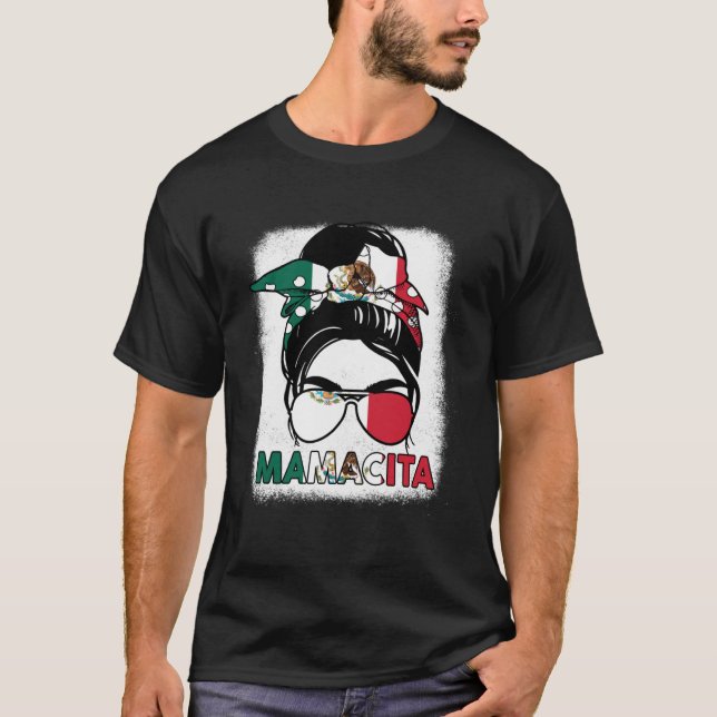 Camiseta Mamacita Mulher Dia Mãe Bandeira Mexicana Mãe Méxi (Frente)
