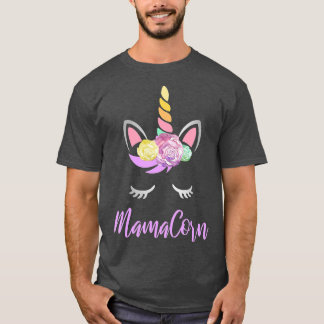 Camiseta Mamacorn Floral Unicorn Gift Cute para Mães