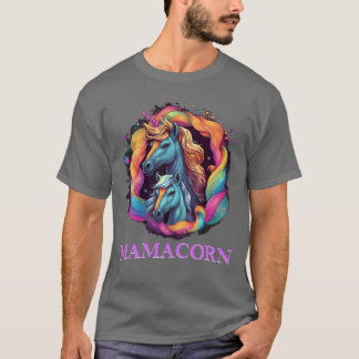 Camiseta Mamacorn Grávida Unicorn Mãe Filha Mulheres Fu