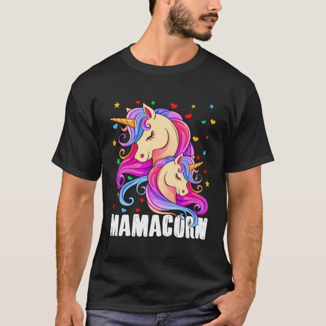 Camiseta Mamacorn Mama Mamãe Dia de as mães Unicorn (Frente)