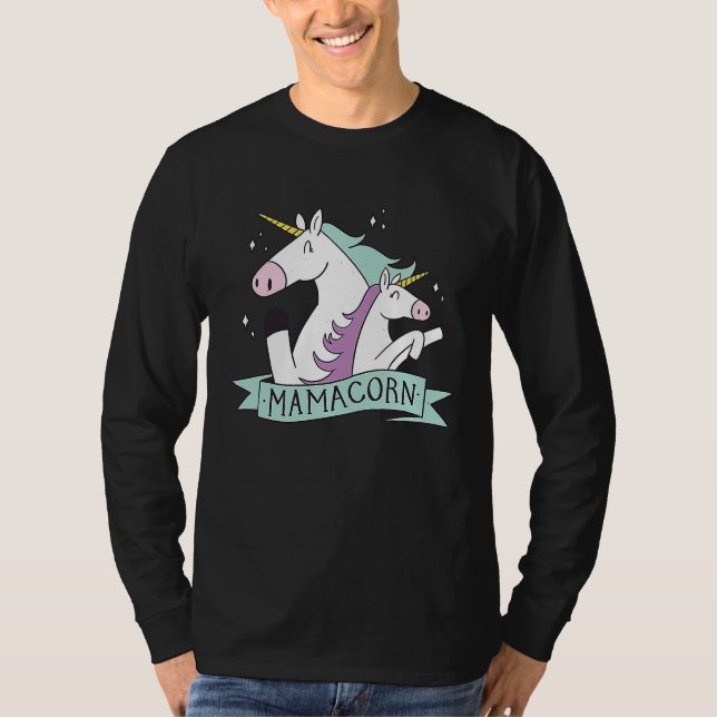 Camiseta Mamacorn Unicorn Mama Maternity Family Mother's Da (Frente)