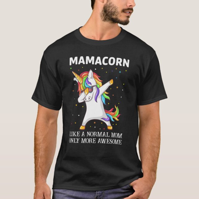 Camiseta Mamacorn Unicorn, mamão engraçado, fantasia de mãe (Frente)