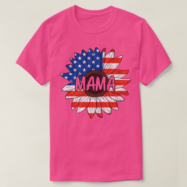 Camiseta Mamãe 4 De Julho Dos Estados Unidos (Frente do Design)
