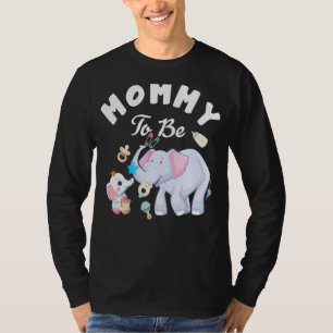 Camiseta Mamãe A Ser Chá de fraldas Elefante Dia de as mães