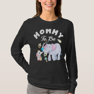 Camiseta Mamãe A Ser Chá de fraldas Elefante Dia de as mães