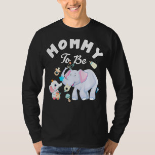 Camiseta Mamãe A Ser Chá de fraldas Elefante Dia de as mães