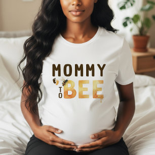 Camiseta Mamãe Abelha Bumblebee Favo de Mel Chá de Bebê