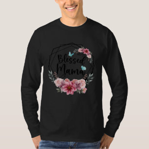 Camiseta Mamãe Abençoada com Mãe Floral Dia das Mães 2023