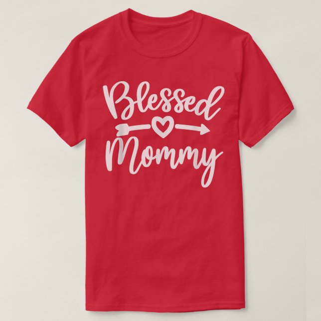 Camiseta Mamãe Abençoada, Dia de as mães, Ação de Graças (Frente do Design)