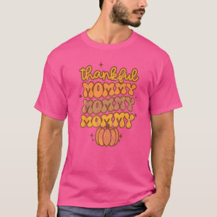 Camiseta Mamãe agradecida Retro Groovy Mamãe Pumpkin Thanks