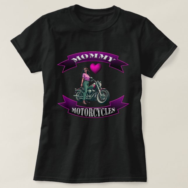 Camiseta Mamãe Ama Motocicletas (Frente do Design)