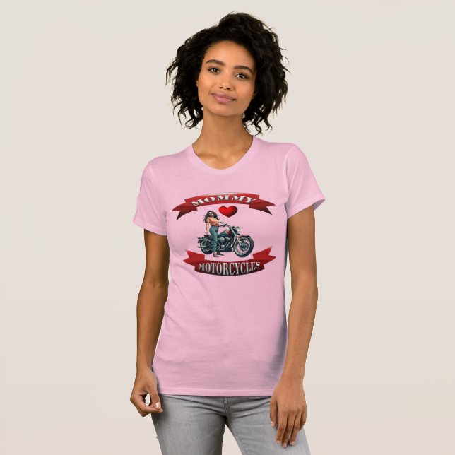 Camiseta Mamãe Ama Motocicletas (Frente Completa)
