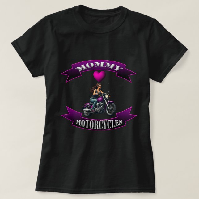 Camiseta Mamãe Ama Motocicletas (Frente do Design)
