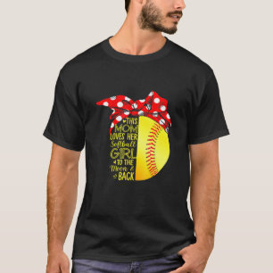 Camiseta Mamãe Ama Sua Garota Softball Bandana Mothe