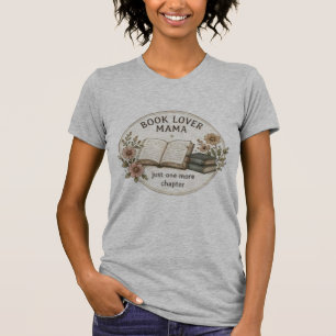 Camiseta 'Mamãe Amante de Livros' com Coroa Literá