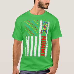 Camiseta Mamãe Americana Inquietante Autismo Sensibilização