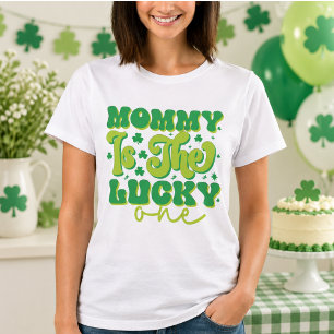 Camiseta Mamãe arco-íris Lucky One Primeiro Aniversário