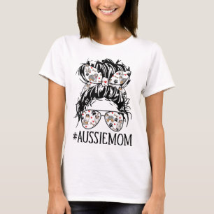 Camiseta Mamãe Aussie Mamãe Óculos Engraçados